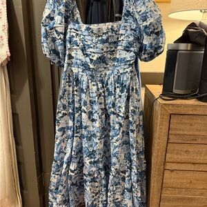 NWT Abercrombie & Fitch Emerson Poplin Puff Sleeve Dress